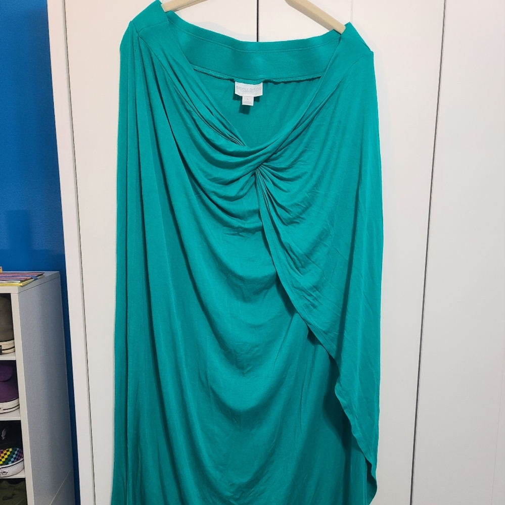 Bisou bisou green long summer skirt size large